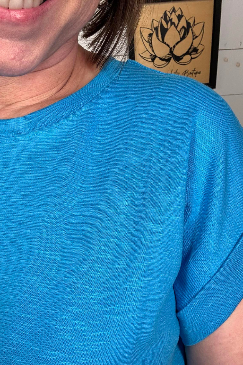 Olivia Slub Rolled Sleeve Tee