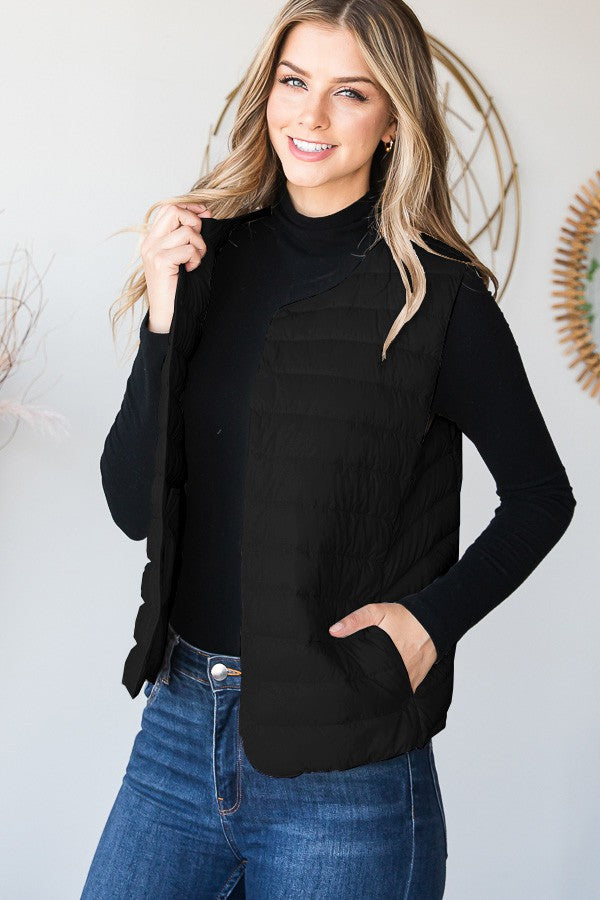 Snap Puffer Vest with Duck Down