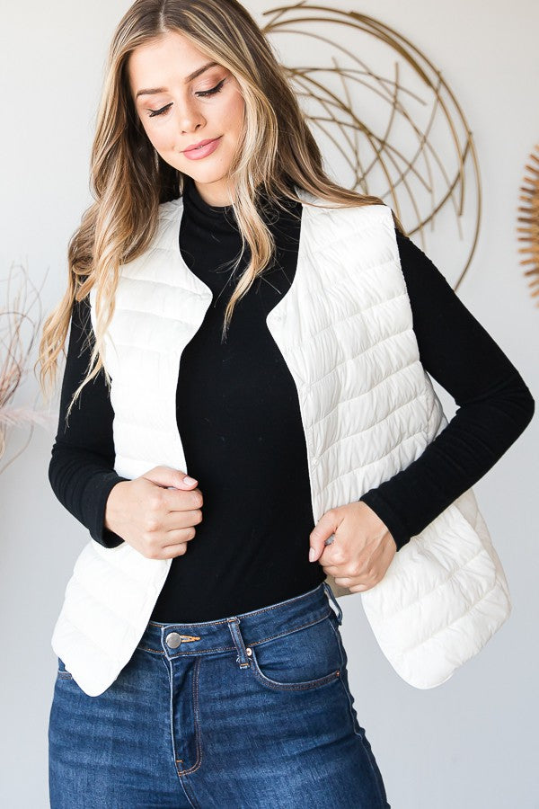 Snap Puffer Vest with Duck Down