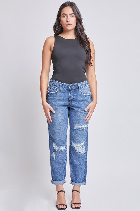 Laylani Mid-Rise Boyfriend Jean with Cuff