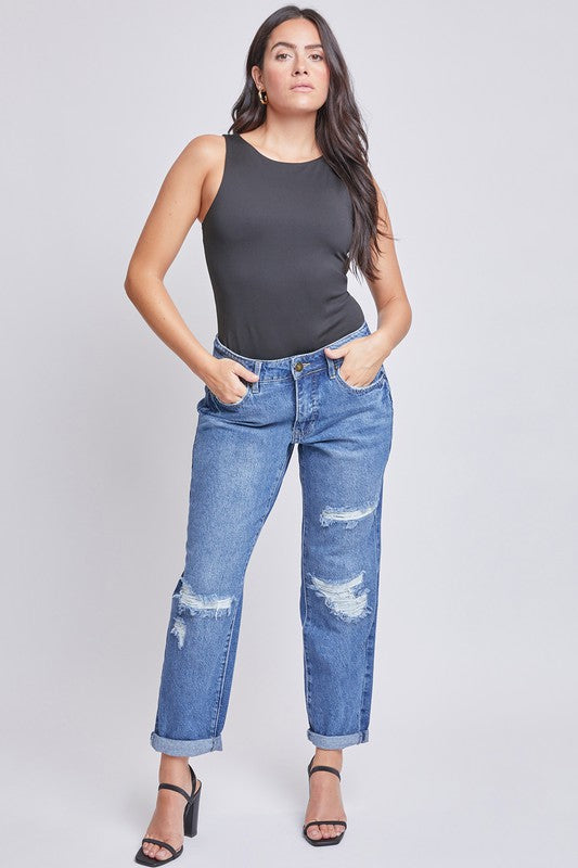 Laylani Mid-Rise Boyfriend Jean with Cuff