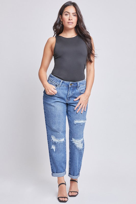Laylani Mid-Rise Boyfriend Jean with Cuff
