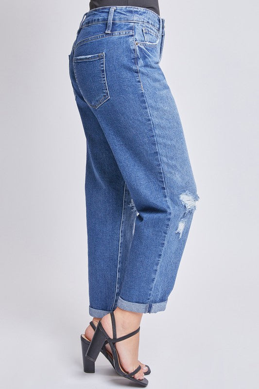 Laylani Mid-Rise Boyfriend Jean with Cuff