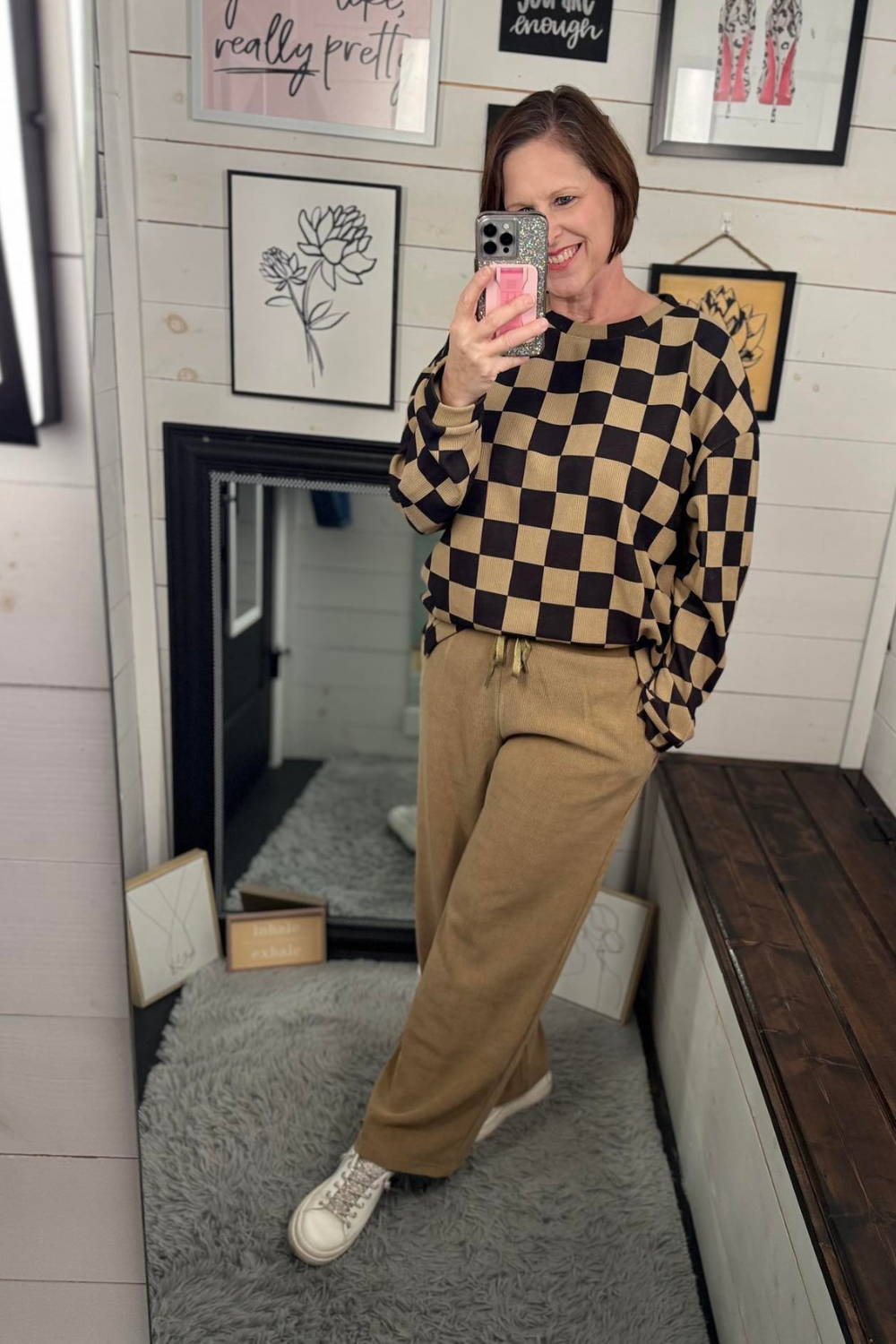 Charlie Checkered Corded Crew Set