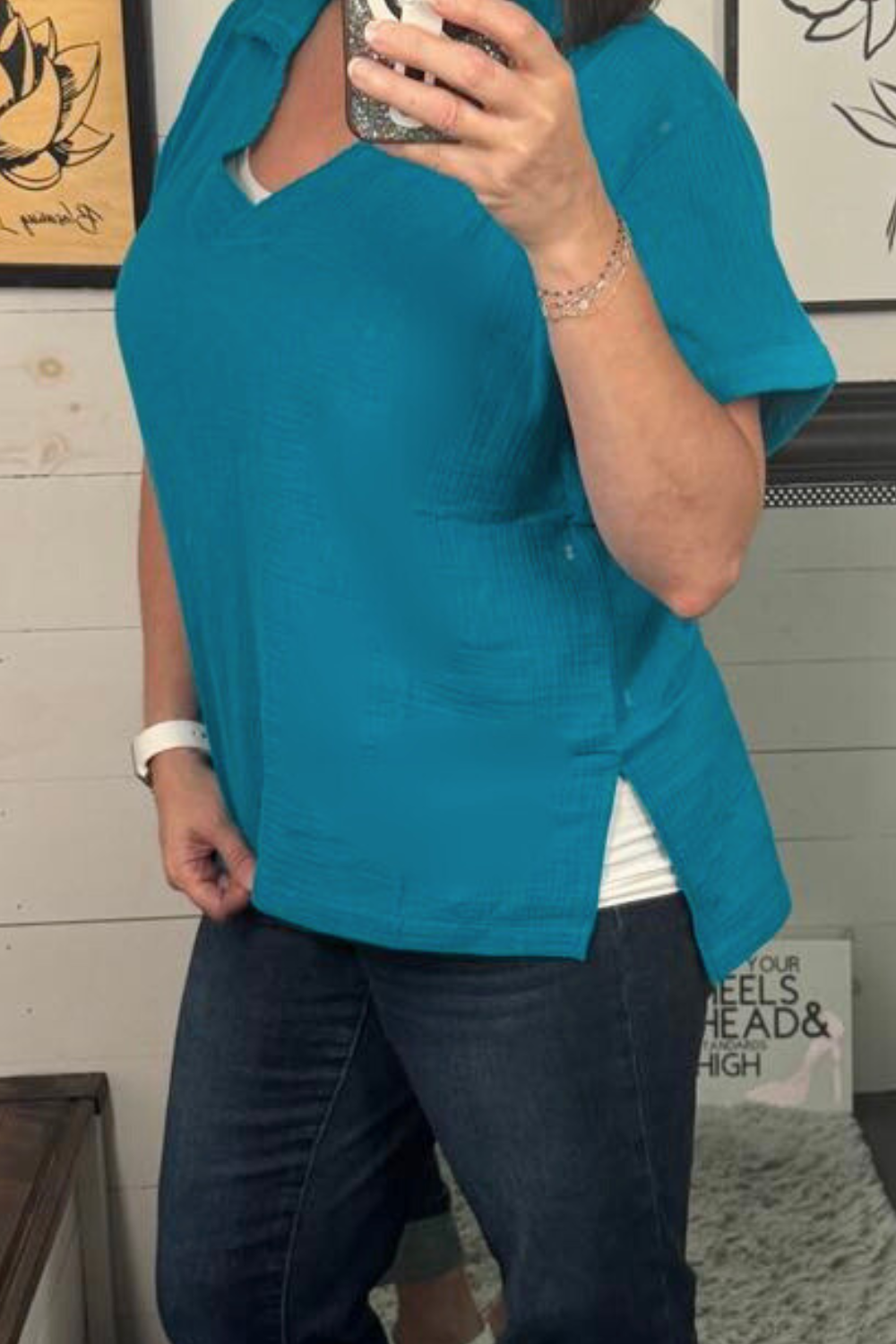 Callie Double Gauze VNeck Top