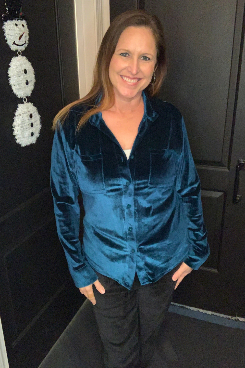Velour Button Up Shirt