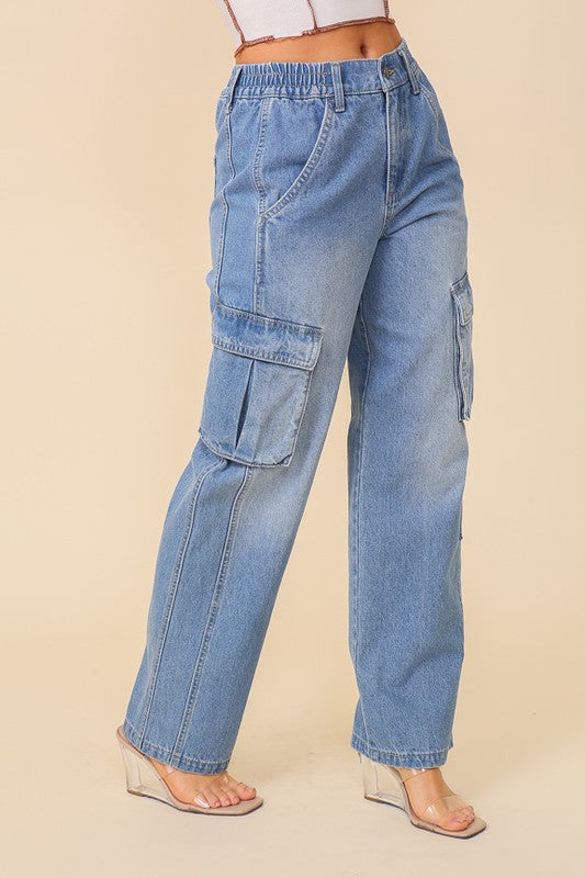 Becca Wide Leg Cargo Jeans