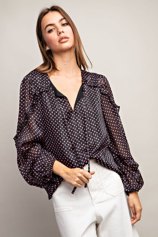 Scarlett Polkadot Blouse