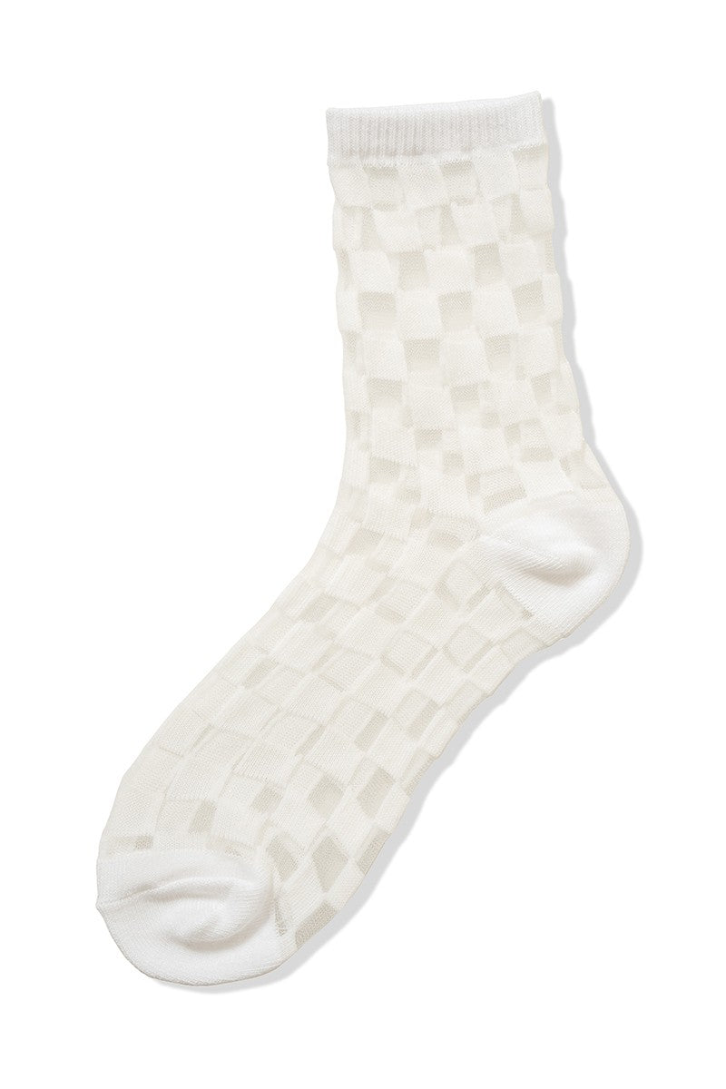 Sheer Mesh Checkered Socks