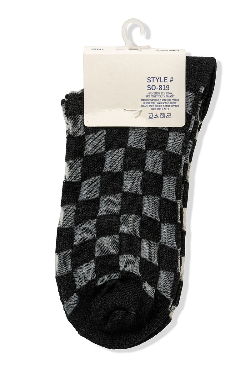 Sheer Mesh Checkered Socks