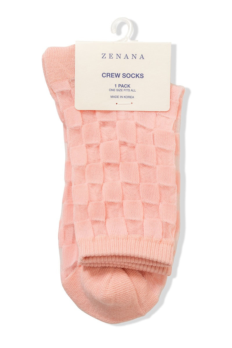 Sheer Mesh Checkered Socks