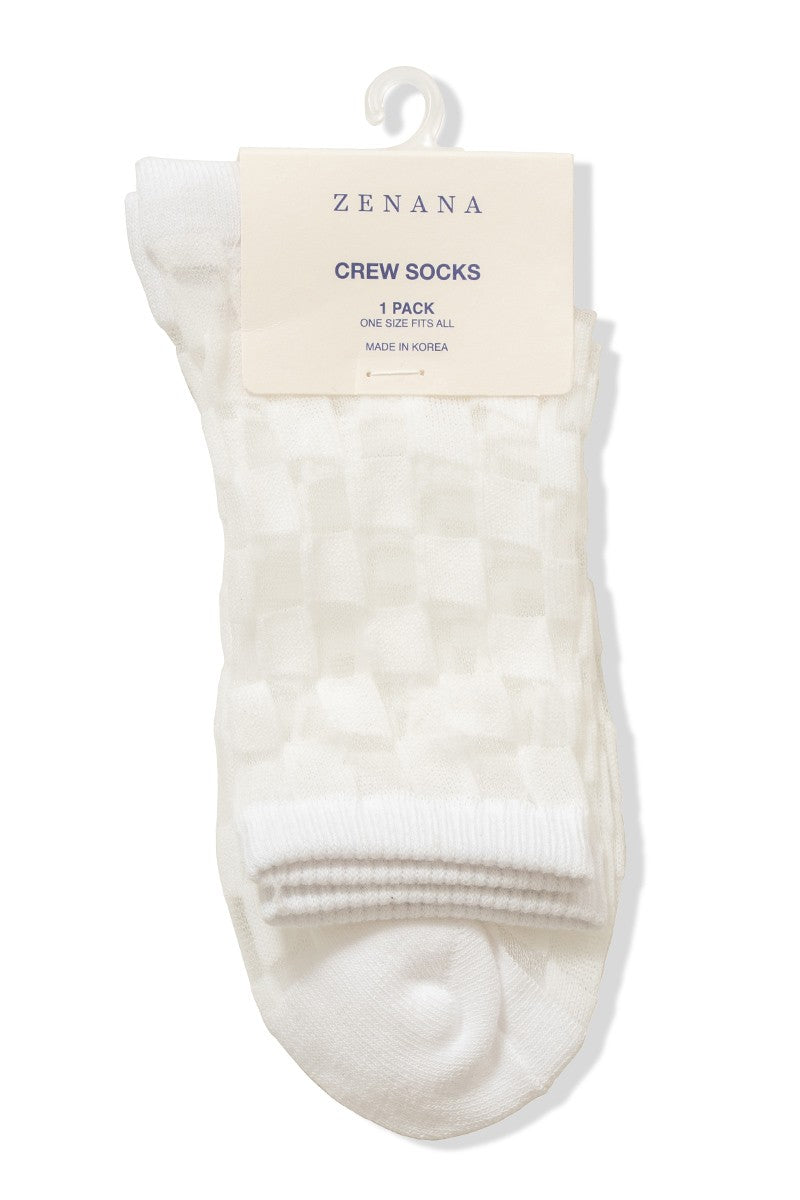 Sheer Mesh Checkered Socks