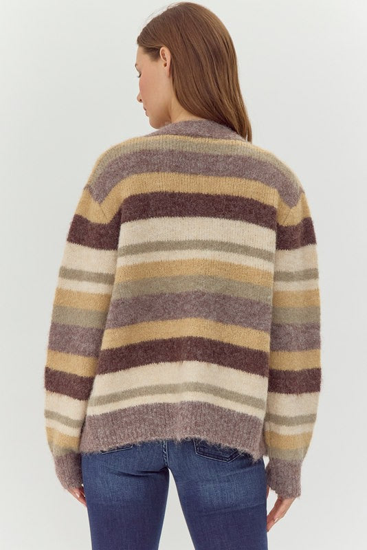 Madi Striped Knit Cardigan