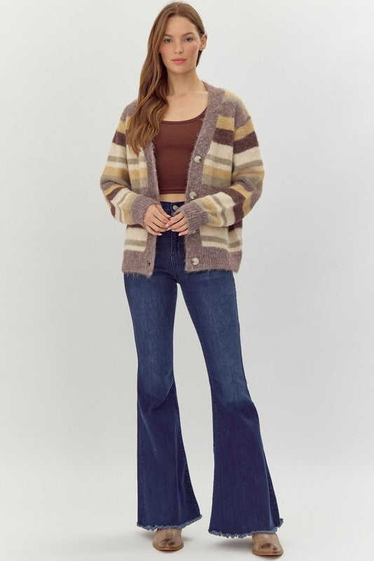 Madi Striped Knit Cardigan