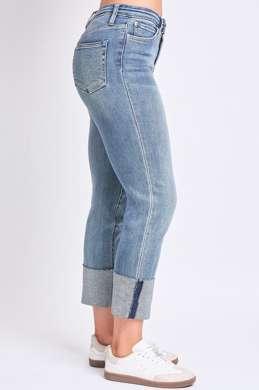 Dixie High Rise Mega Cuff Straight Jeans
