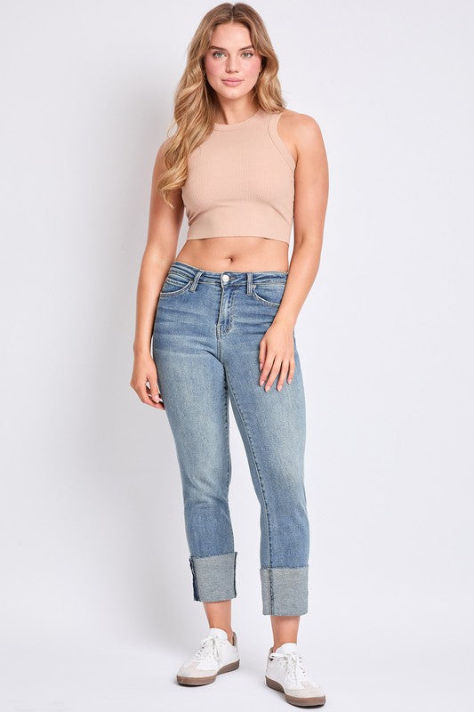 Dixie High Rise Mega Cuff Straight Jeans
