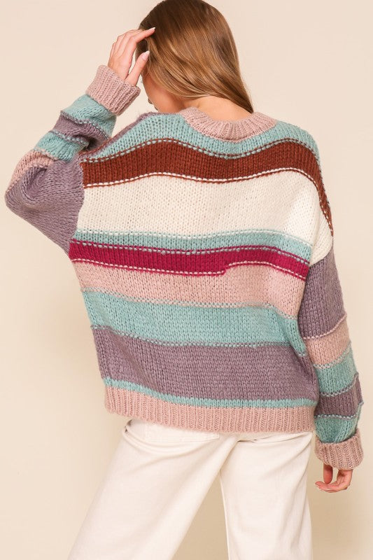 Lila Chunky Knit Striped Sweater