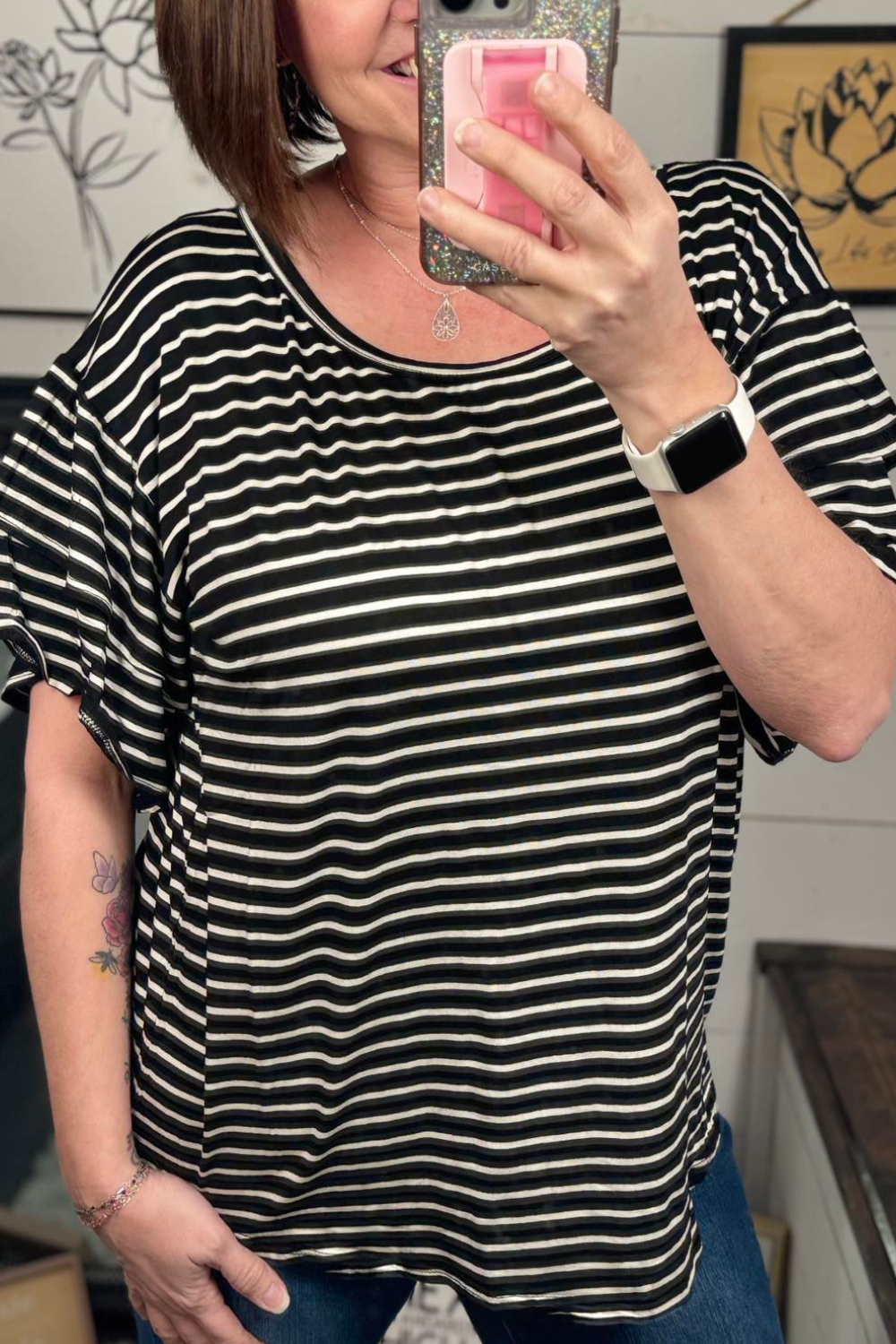 Meghan Stripe Jersey Knit Top