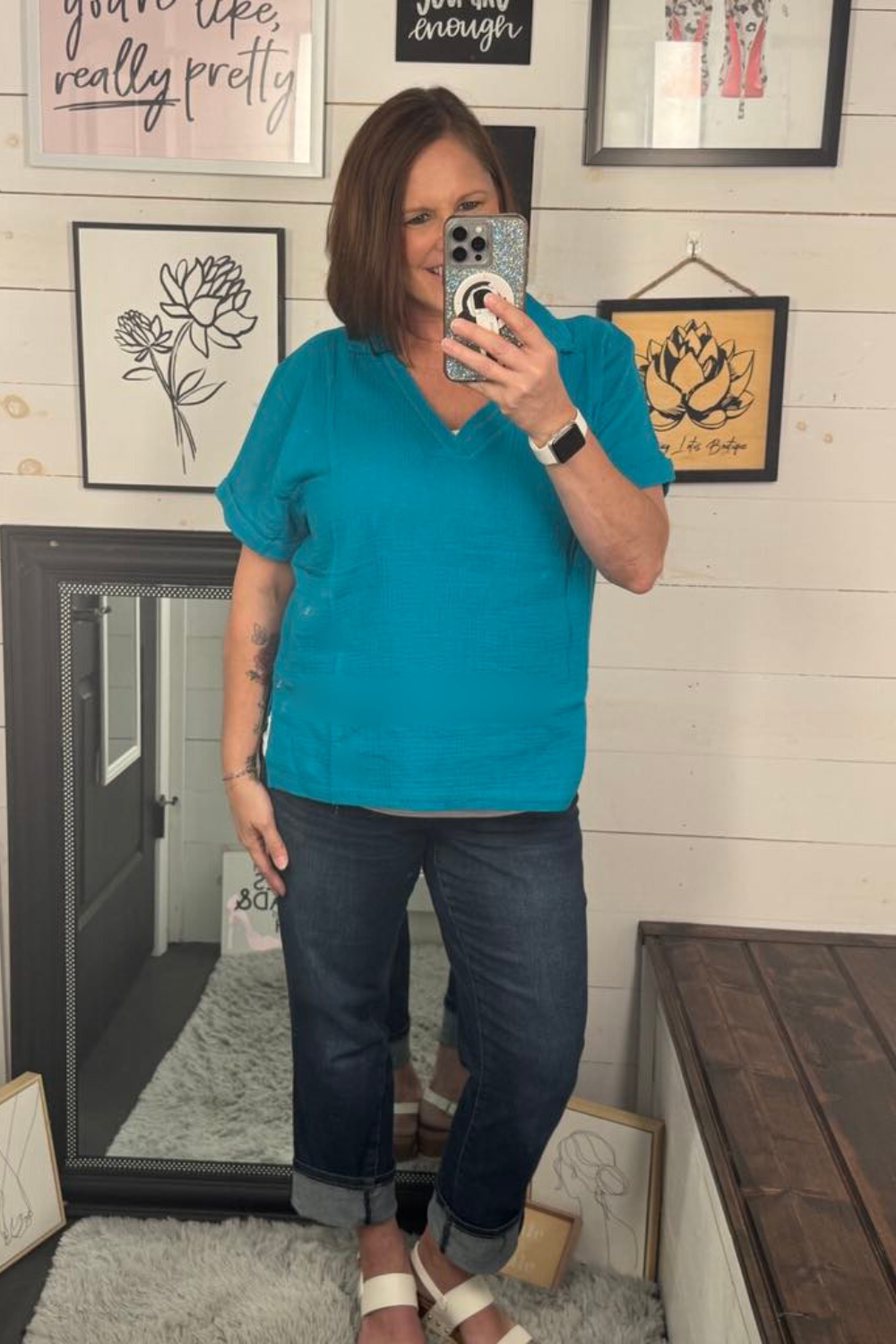 Callie Double Gauze VNeck Top