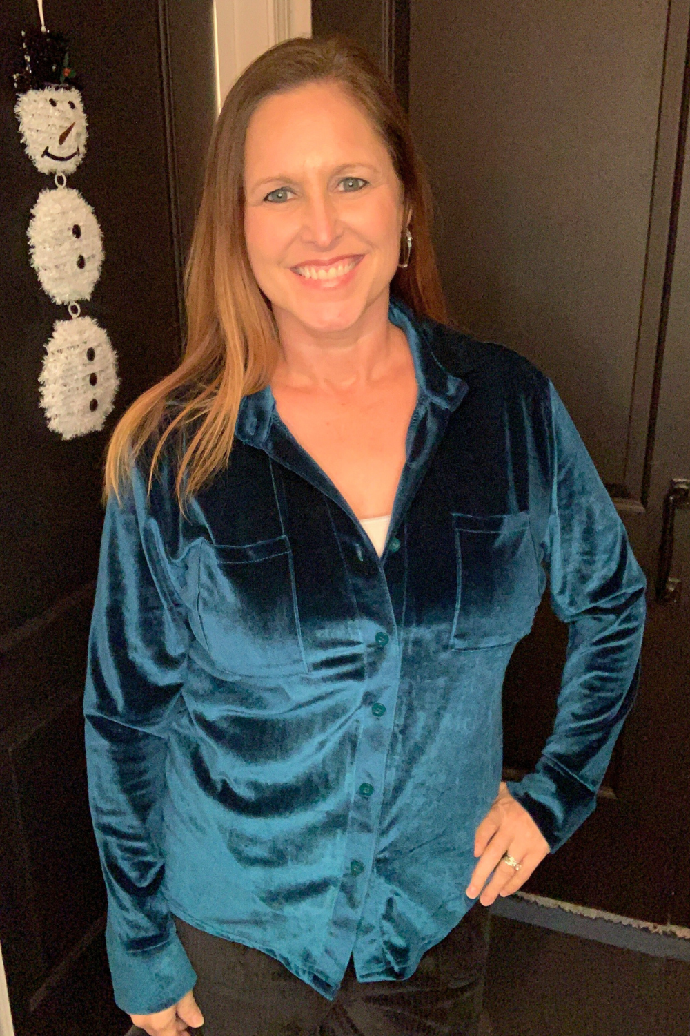 Velour Button Up Shirt
