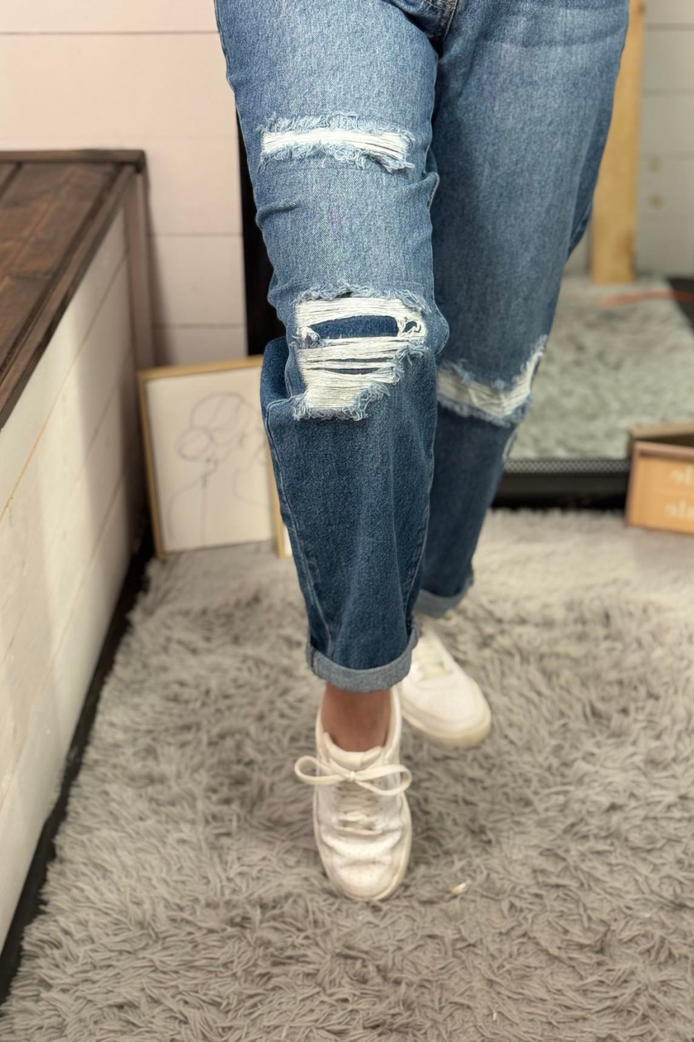 Laylani Mid-Rise Boyfriend Jean with Cuff