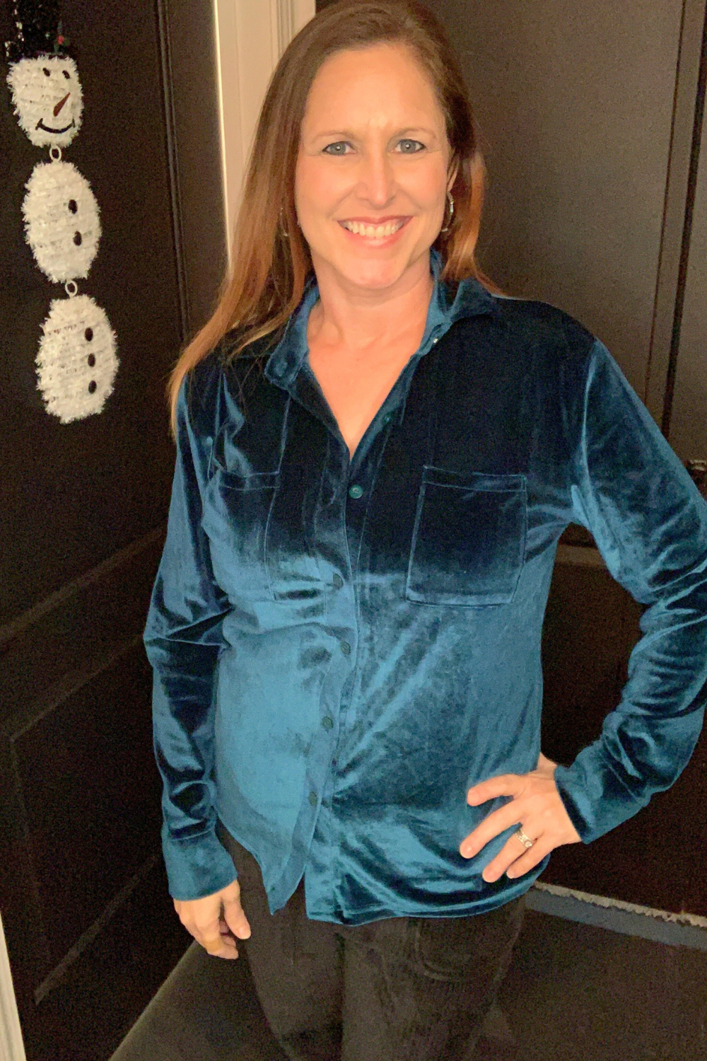 Velour Button Up Shirt