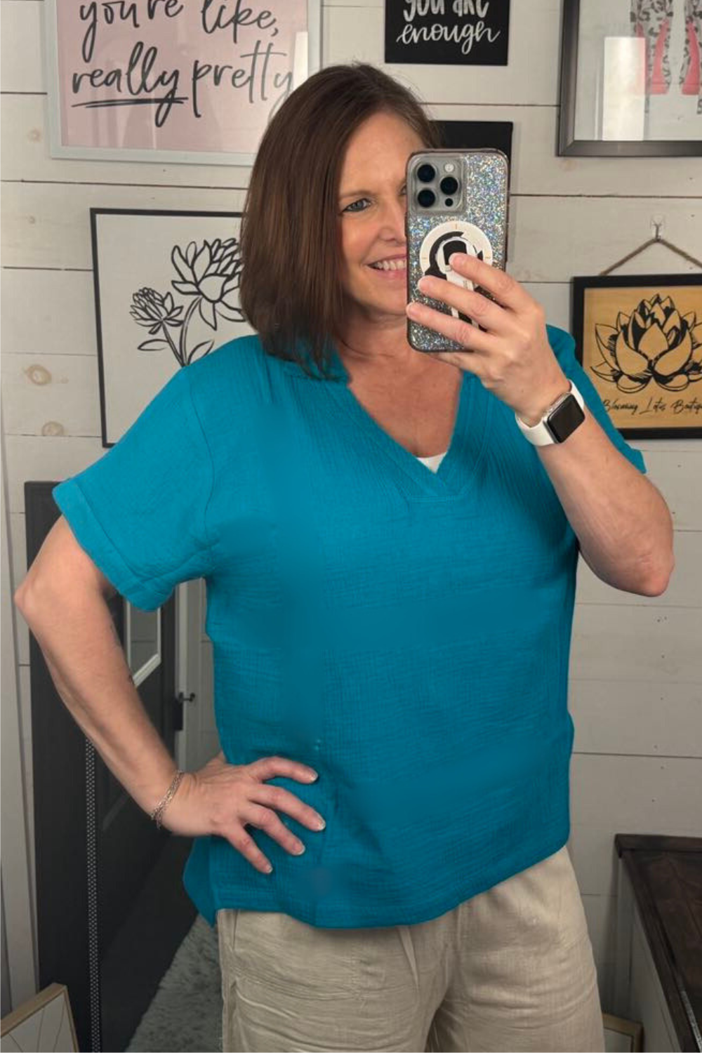 Callie Double Gauze VNeck Top