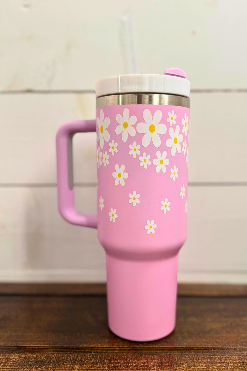 Spring 40oz Tumbler with Straw - Falling Daisies