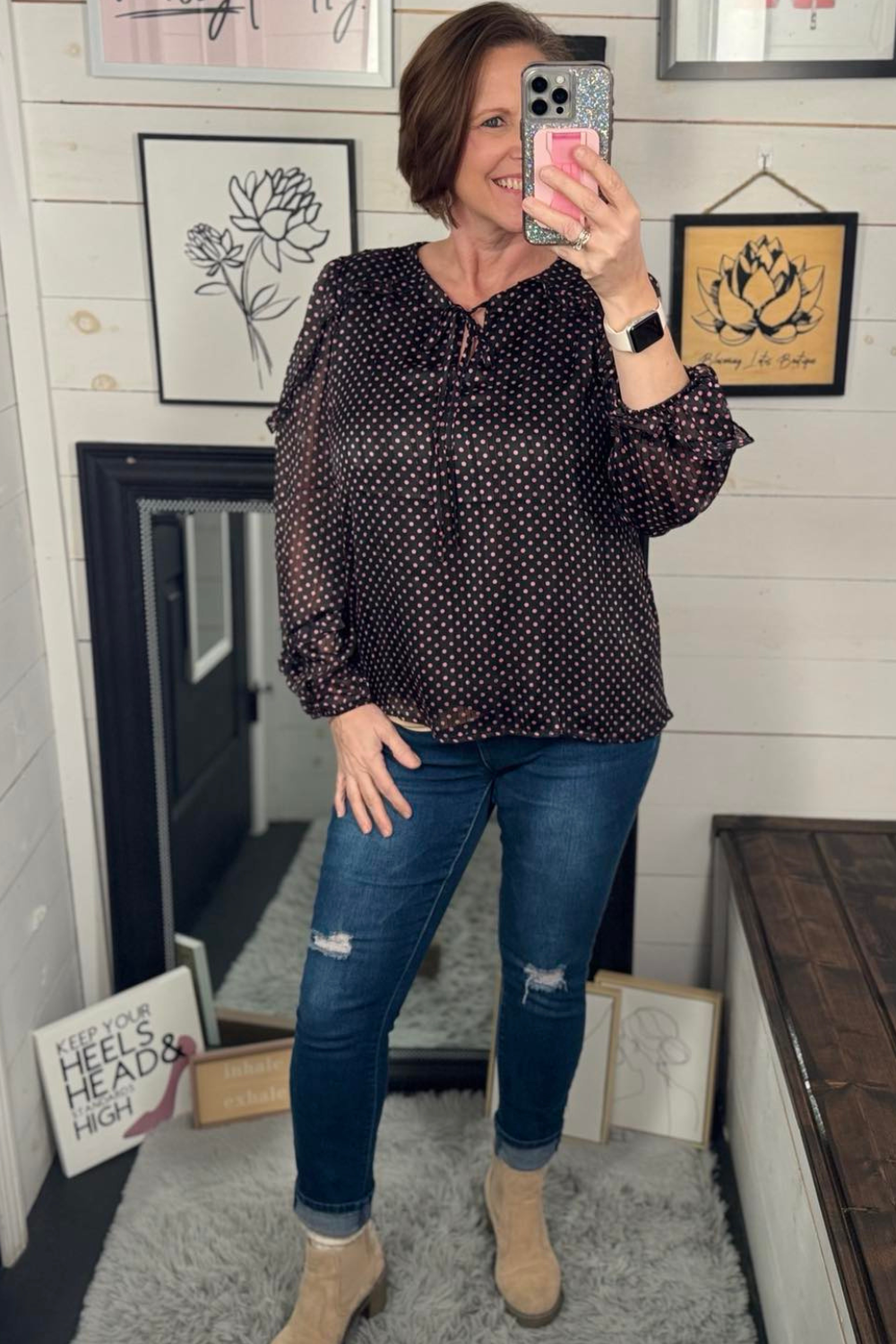 Scarlett Polkadot Blouse