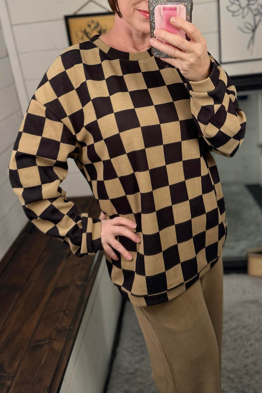 Charlie Checkered Corded Crew Set