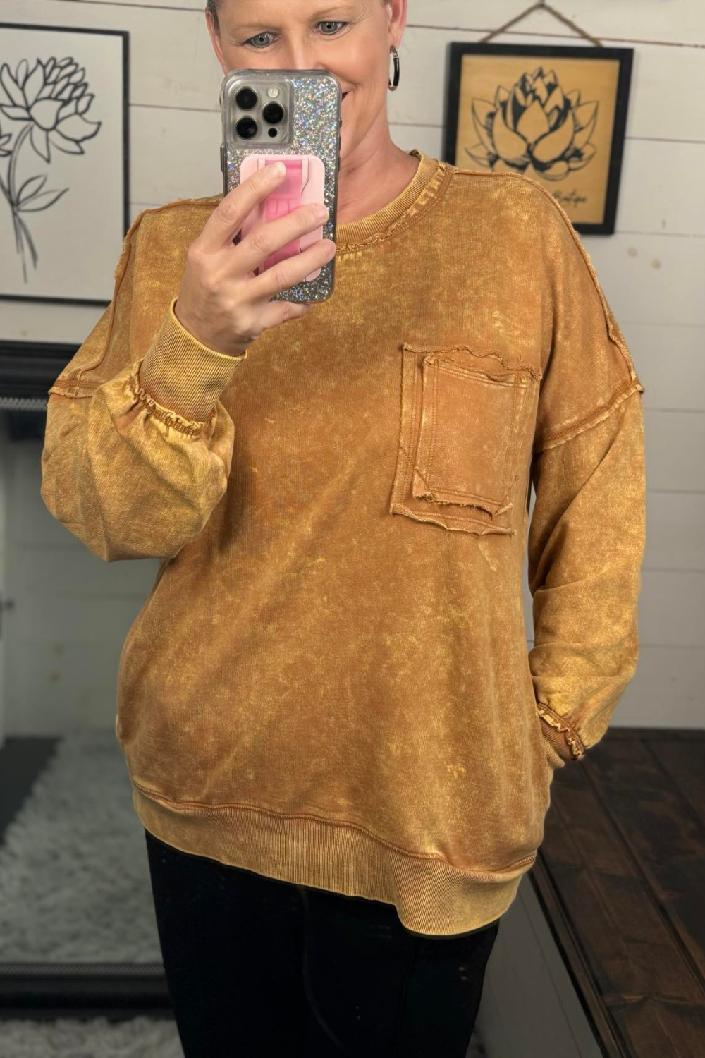 French Terry Acid Wash Sweatshirt