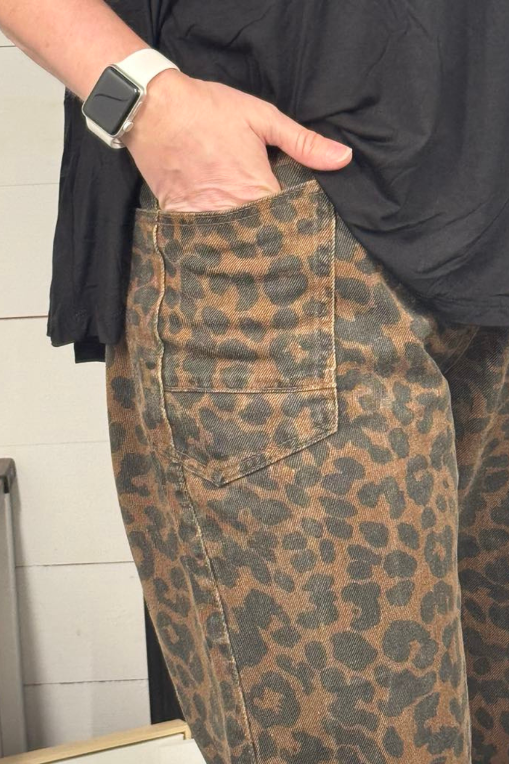 Gracie Leopard Print Barrel Jeans