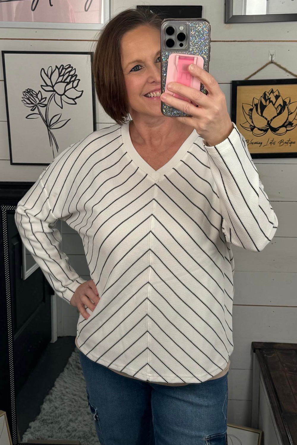Emily Diagonal Stripe Top