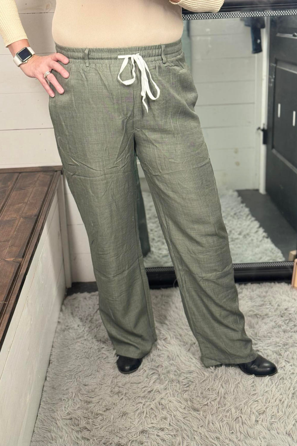Cora Chambray Wide Leg Pant