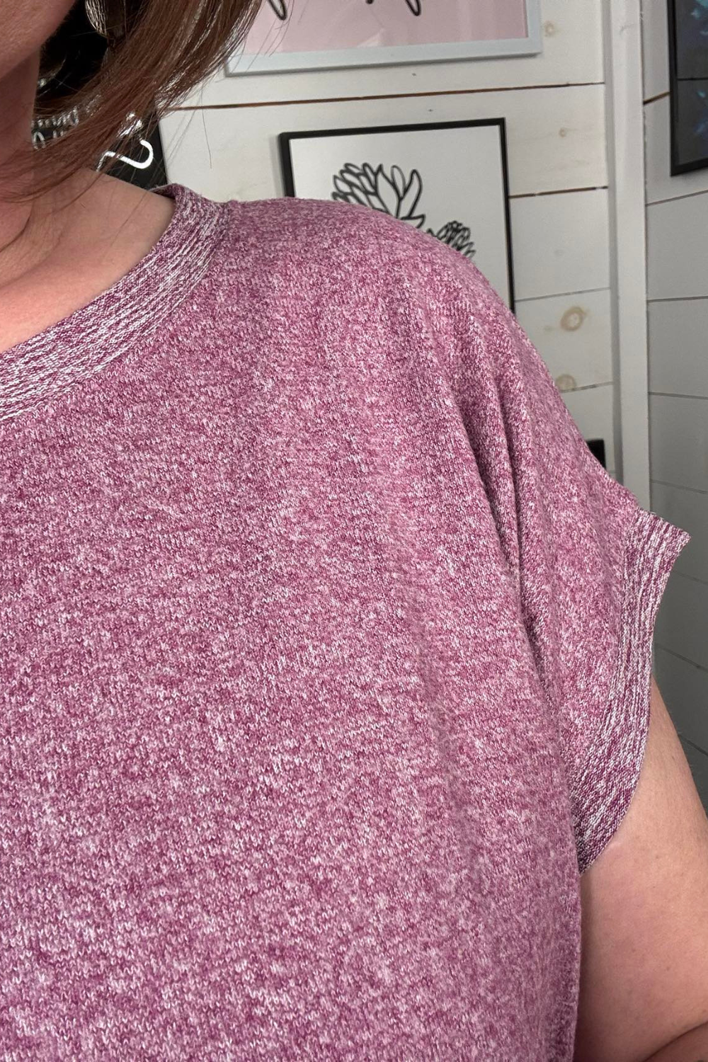 Eva Hacci Tee with Pocket - Light Plum