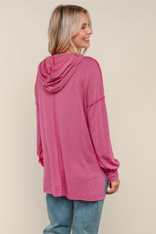 Natalie Striped Hoodie with Pocket