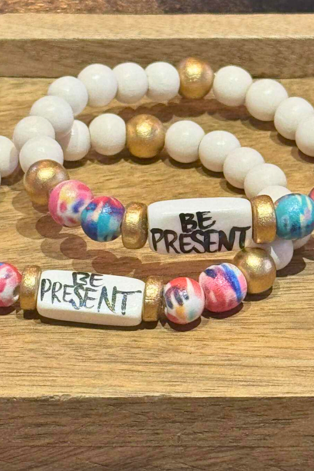Be Present - Affirmation Word Bracelet