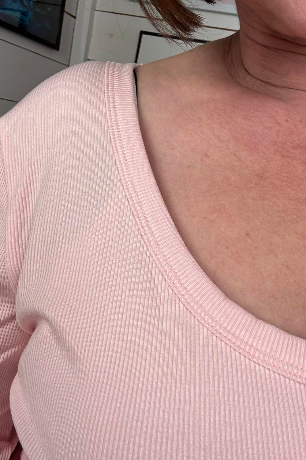 Vanessa Scoop Neck Top - Light Pink