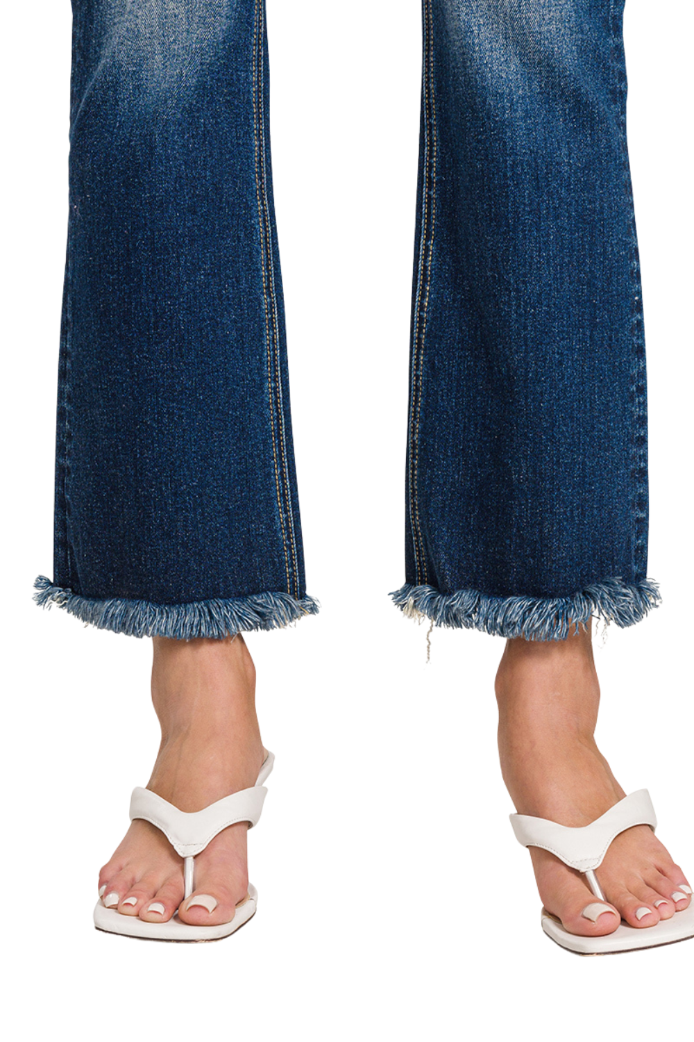 Bristol Cropped Raw Hem Straight Leg Jeans