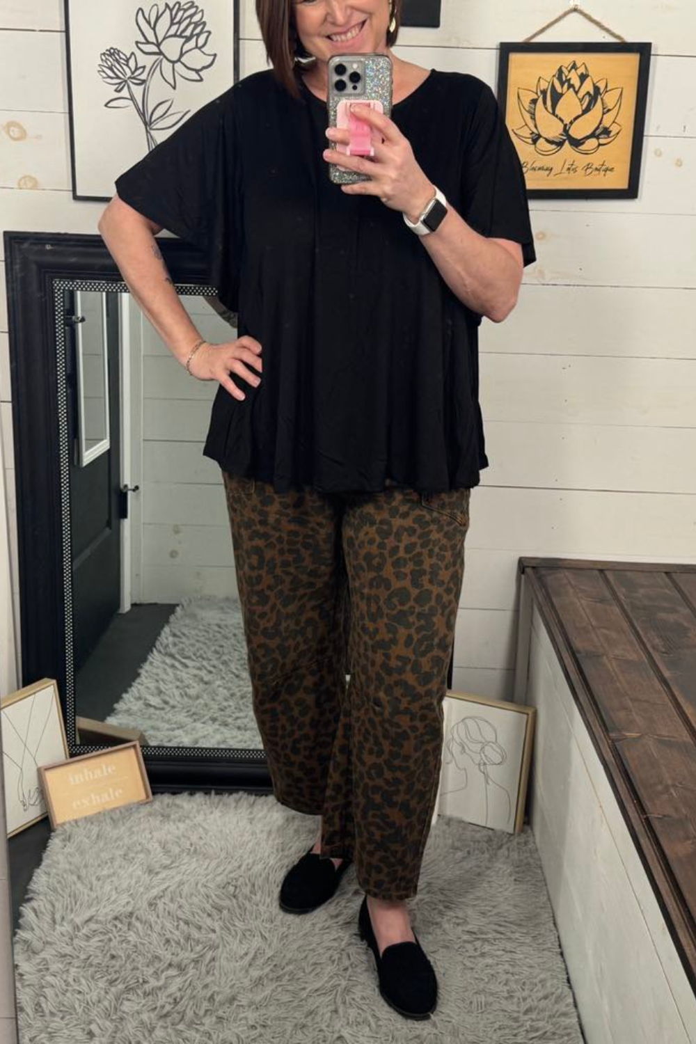 Gracie Leopard Print Barrel Jeans
