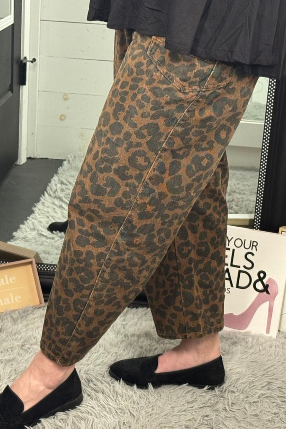 Gracie Leopard Print Barrel Jeans