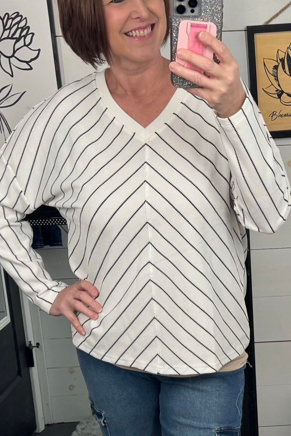 Emily Diagonal Stripe Top