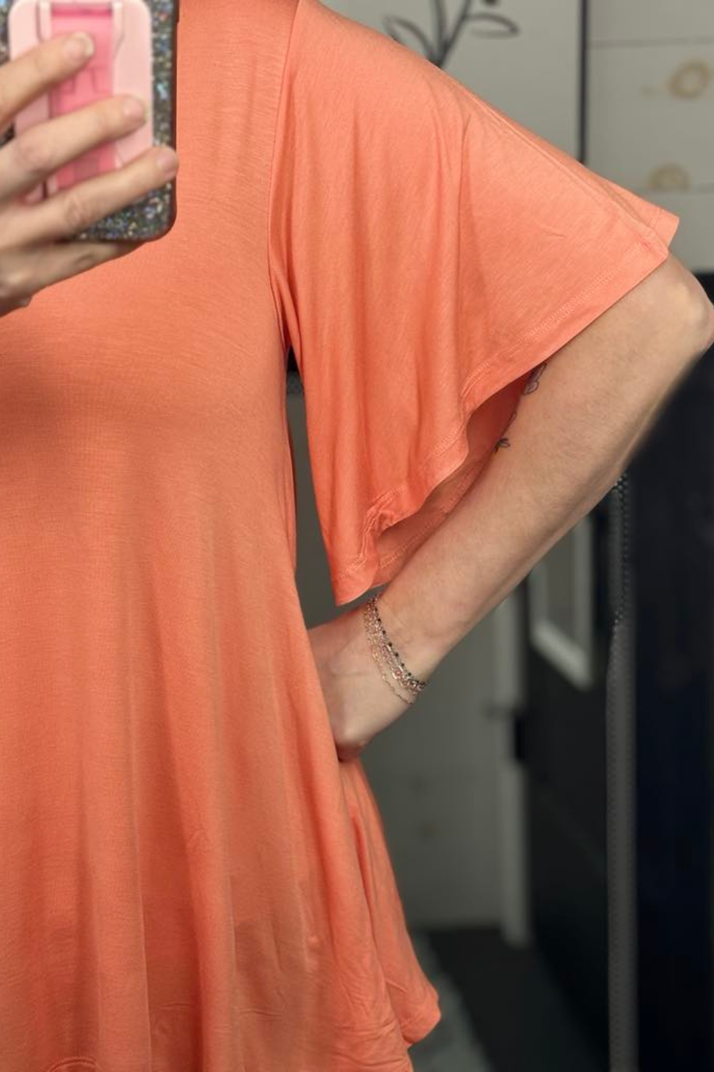 Tilly Flowy Sleeve Tee - Salmon