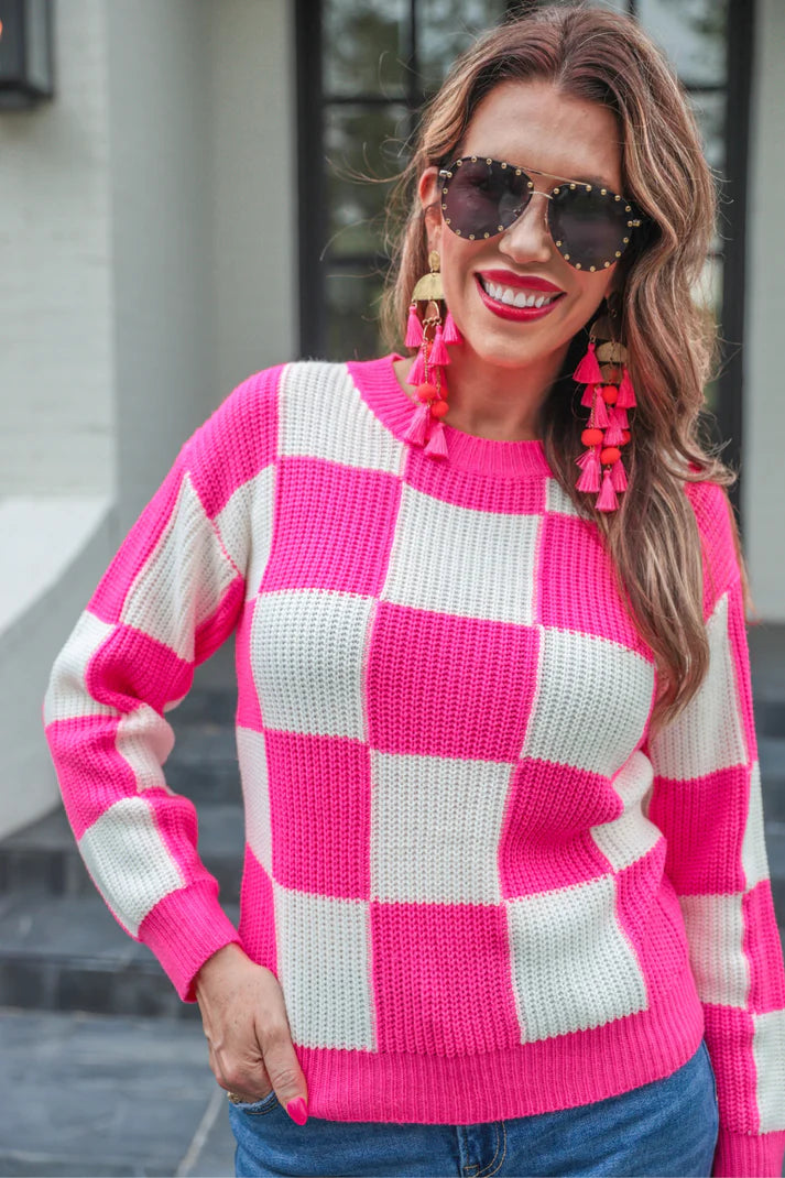 Paisley Checkered Sweater