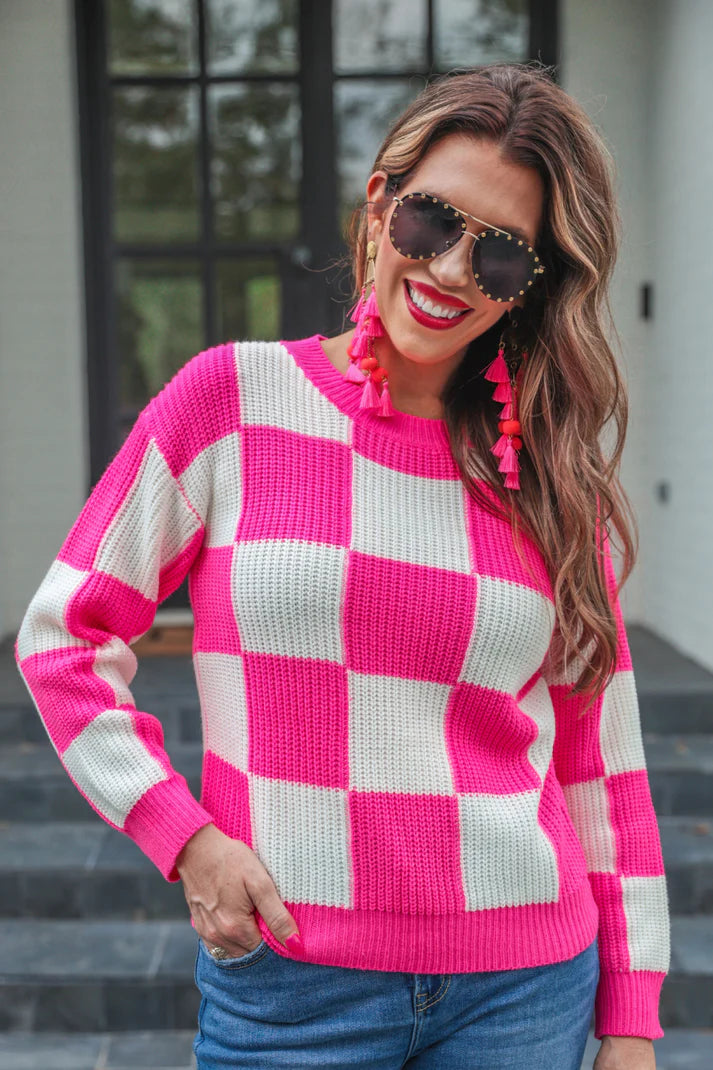 Paisley Checkered Sweater