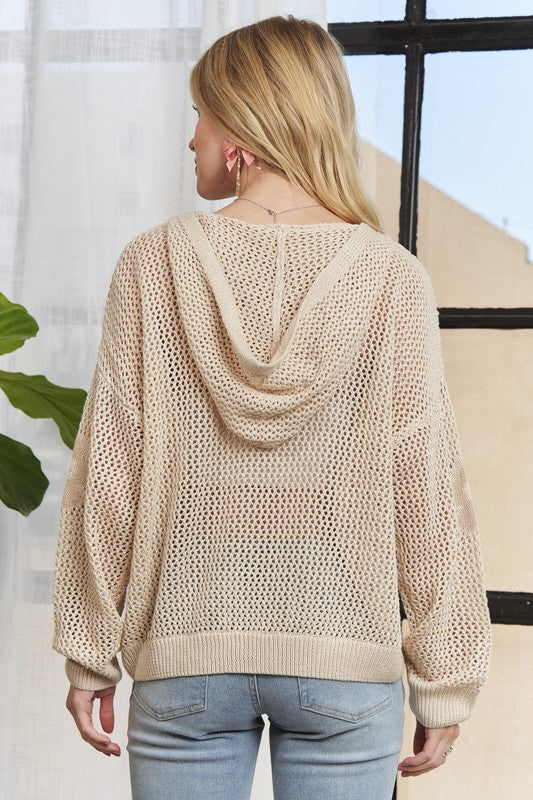 Ember Open Weave Sweater Hoodie