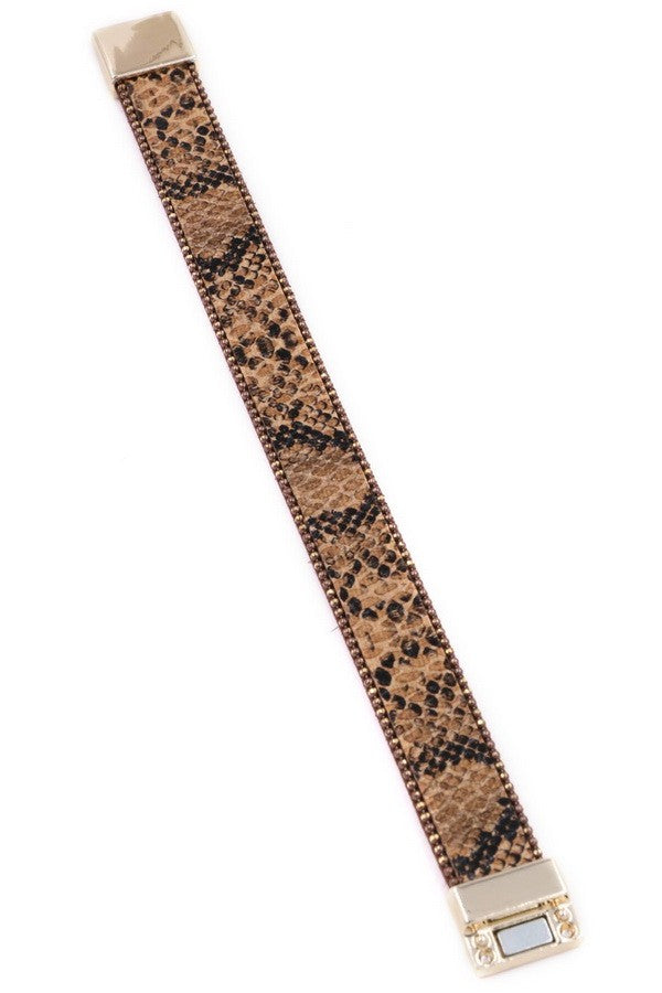 Faux Leather Snakeskin Bracelet