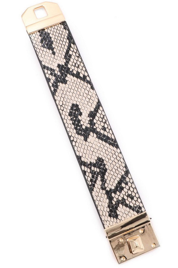 Snakeskin Wide Cuff Magnetic Bracelet