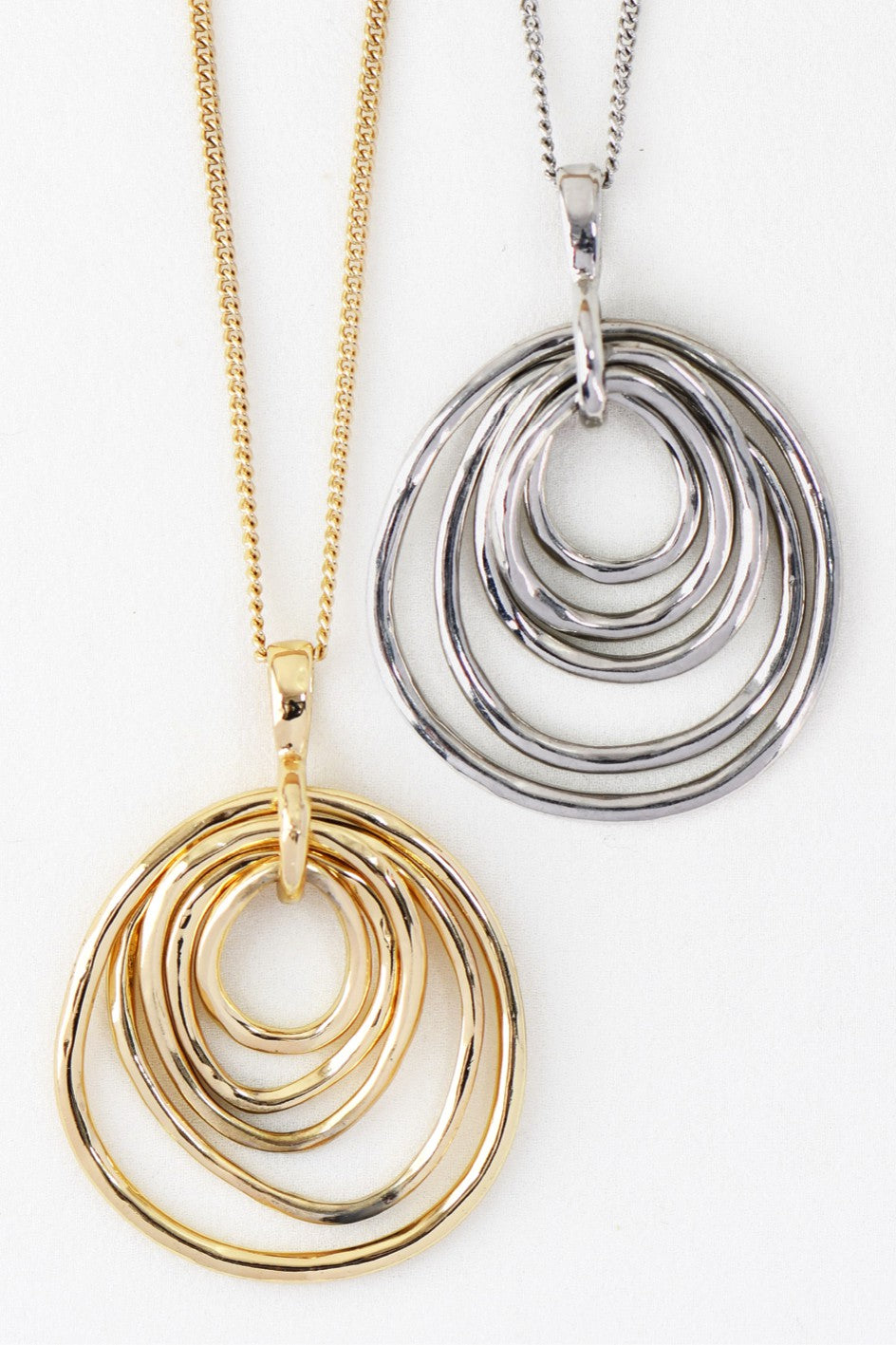 Abstract Multi Circle Drop Necklace