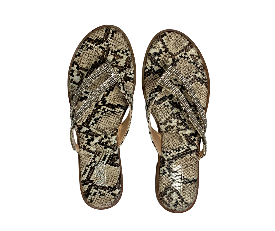 Tricolor Snakeskin Flip Flop